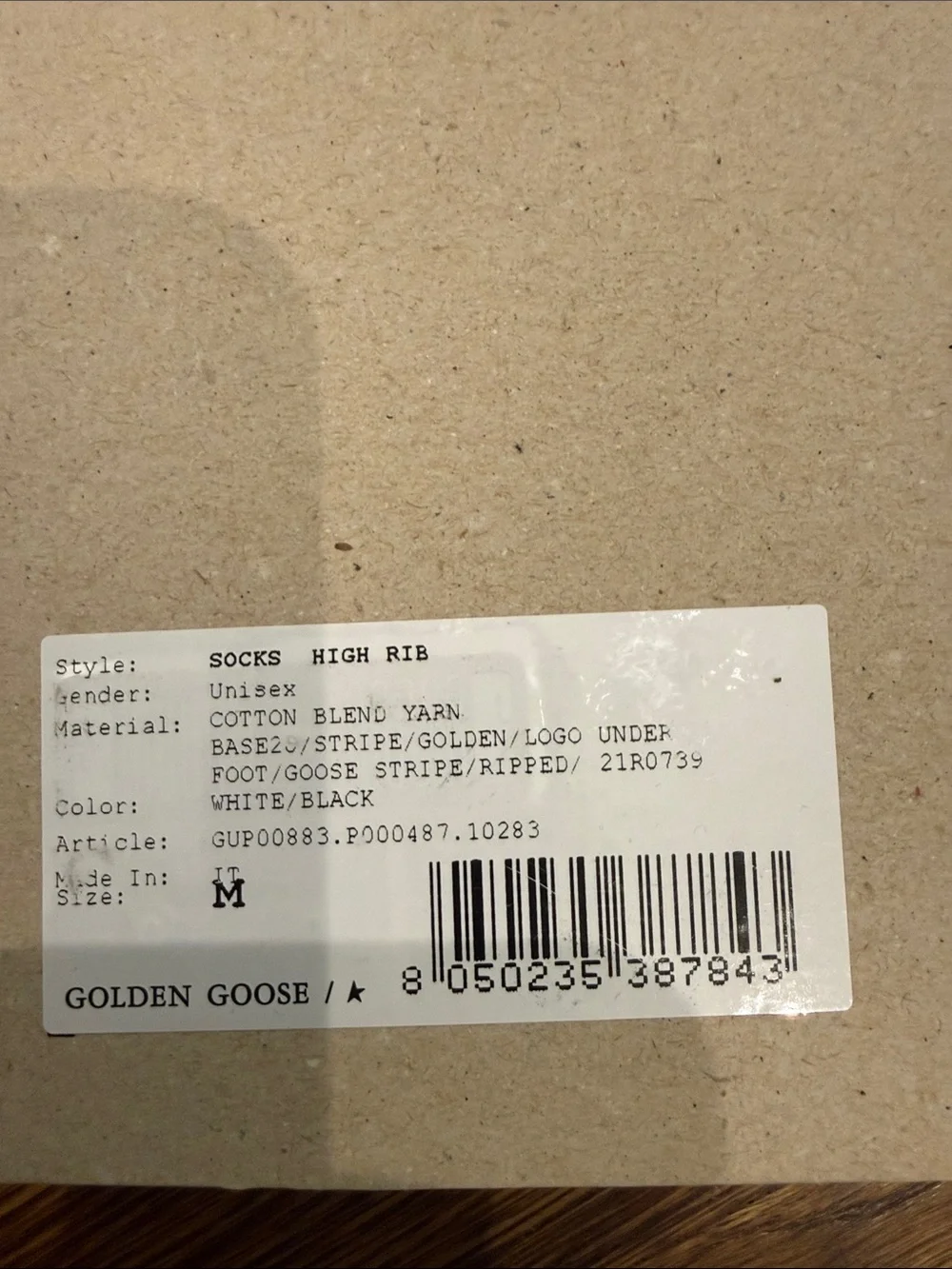 Golden Goose Unisex Socks White and Black in Box